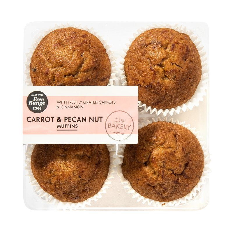 Carrot & Pecan Nut Muffins 4 pk