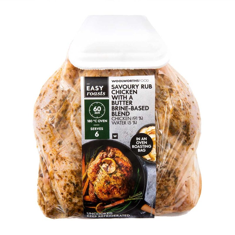 Savoury Rub Chicken Roast with a Butter Brine-Based Blend Avg 1.2 kg (R 89.99/kg)