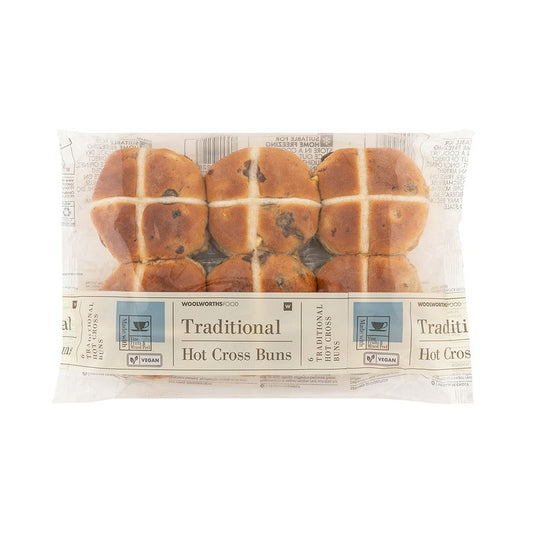 Traditional Hot Cross Buns 6 pk