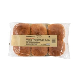 White Hamburger Rolls 6 pk